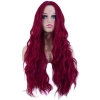 Uzun Su Dalgası Fiber Sentetik Peruk / Kızıl