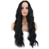 Uzun Su Dalgası Fiber Sentetik Peruk / Siyah