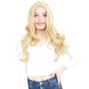 Yoğun Dalgalı Fiber Sentetik Uzun Perçemsiz Peruk / Sarı