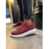 Yüksek Taban Günlük Ayakkabı  Bordo (Beyaz Taban)