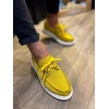 Yüksek Taban Mevsimlik Keten Ayakkabı  Sarı