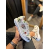 Yüksek Taban Renkli Baskılı Günlük Ayakkabı  Beyaz Kurukafa
