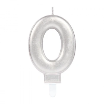 0 Rakam Mum Gümüş Renk