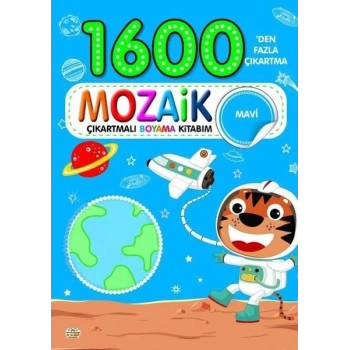 1600 Mozaik Çıkartmalı Boyama Kitabım Mavi