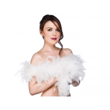 2 Metre Boa Tüy Otriş - Beyaz