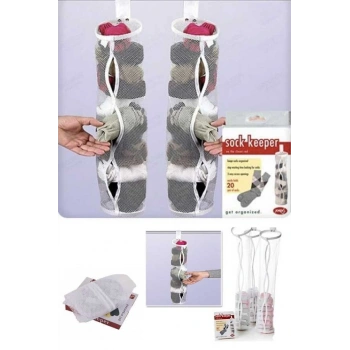 5 Adet Dolap İçi Asılabilir Temiz Çorap Düzenleyici Çorap Filesi Askılık