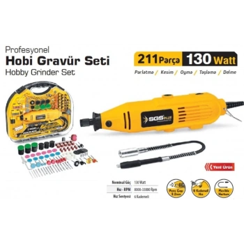 5260 Hobi Gravür Seti 130 Watt 211 Parça