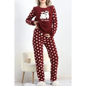 Polatlı alt üst pontiyeli pijama takımı bordo