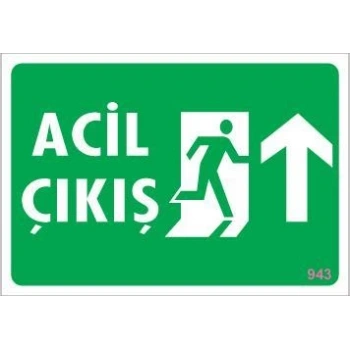 Acil Çıkış Uyarı Levhası 17,5x25 KOD:943