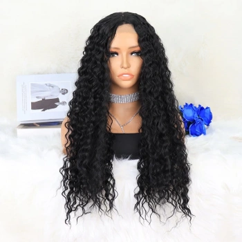 Afro Dalga Siyah Orta Boy Tül Peruk