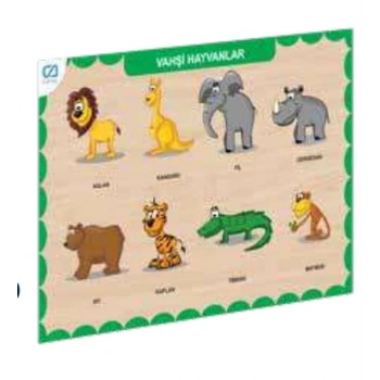 Ahşap Vahşi Hayvanlar Eğitici Set