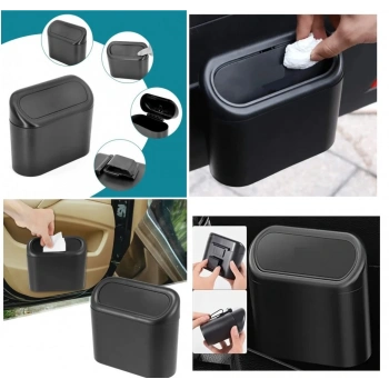 Araba Çöp Kutusu Kapaklı Organizer Siyah