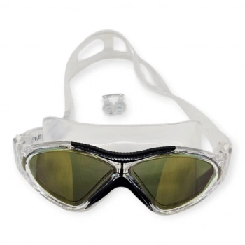 Aynalı Yüzücü Sörf Gözlüğü Kulaklık Hediyeli BEYAZ/SİYAH - 8170-M