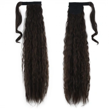 Bağlamalı Kabarık Dalgalı At Kuyruğu / Açık Kahve