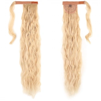 Bağlamalı Kabarık Dalgalı At Kuyruğu / Balköpüğü Beyaz Platin Röfleli