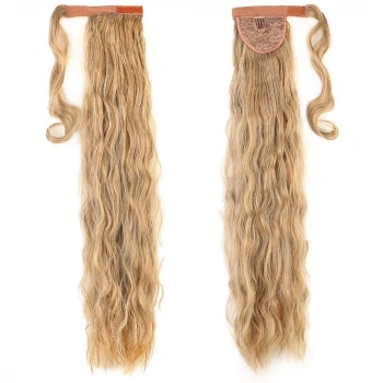 Bağlamalı Kabarık Dalgalı At Kuyruğu / Karamel Platin Röfleli