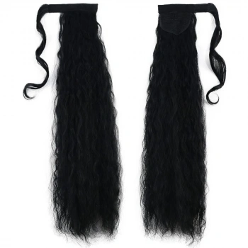 Bağlamalı Kabarık Dalgalı At Kuyruğu / Siyah