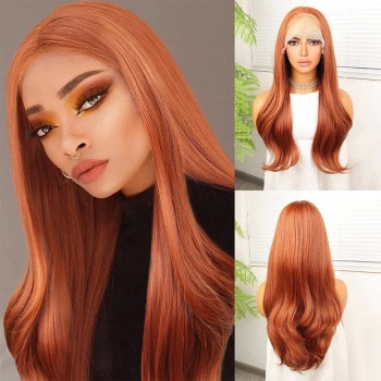 Bakır Fiber Sentetik Hafif Dalgalı Tül Peruk