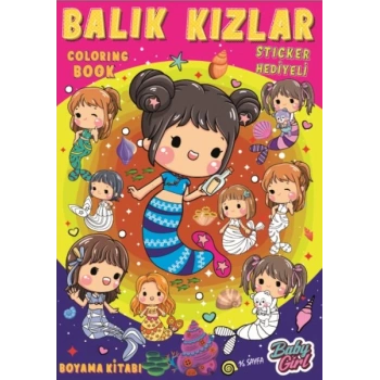 Balık Kızlar Boyama Kitabı Pop