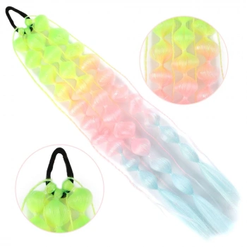 Bn Örgülü Simli Lastikli At Kuyruğu / ACM27