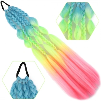 Bn ve Düz Salaş Örgülü Lastikli At Kuyruğu / ACM11