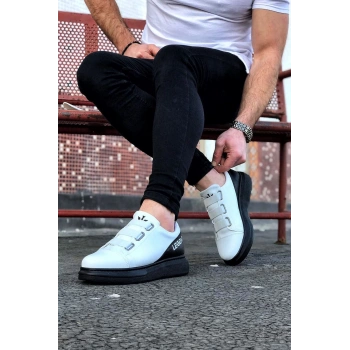 Bant Legend Beyaz Kömür Kalın Taban Casual Erkek Ayakkabı