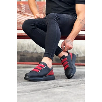 Bant Legend Kömür Kırmızı Kalın Taban Casual Erkek Ayakkabı