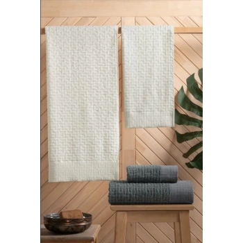 Banyo Seti Antrasit Krem