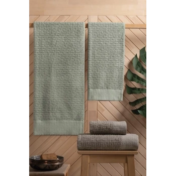 Banyo Seti Koyu Bej Yeşil