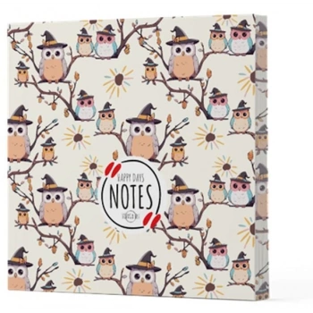 Baykuş 7 - Çizgisiz Yan Boyamalı Defter