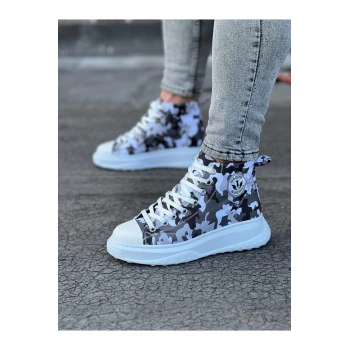 Beyaz Askeri Yarım Bilek Casual Ayakkabı