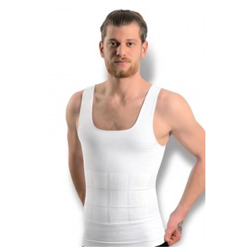 Beyaz Erkek Dikişsiz Vücut Toparlayıcı Korse