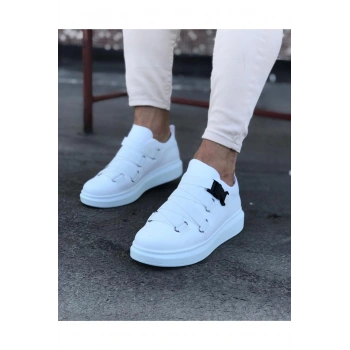 Beyaz Erkek Yüksek Taban  Ayakkabı