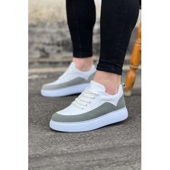 Beyaz Gri Ortopedik Taban Erkek Casual Ayakkabı