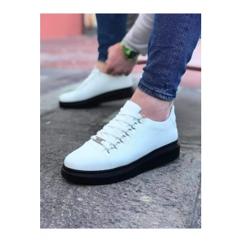 Beyaz Kömür Düz Erkek Casual Ayakkabı