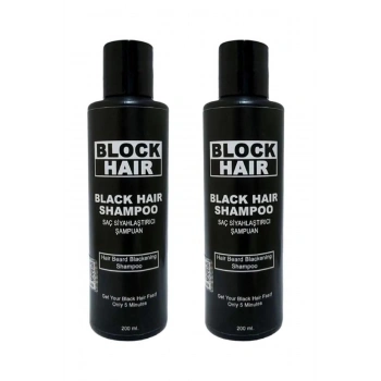 Block Hair Saç Koyulaştırıcı Siyahlaştırıcı Bakım Şampuanı 200ml 2 Adet