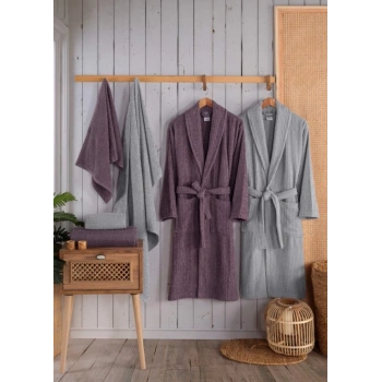 Bornoz Seti Alfa Mürdüm-Gri