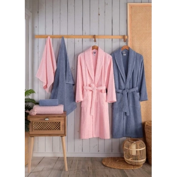 Bornoz Seti Alfa Pembe-Mavi