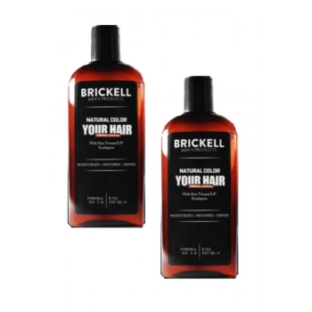 Brickell Erkeklere Için Saç Sakal Beyazlık Giderci Renklendirci Bakım Şampuanı 300 ml 2 Adet