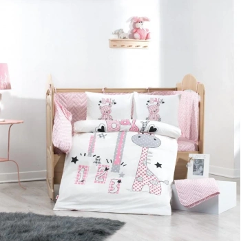 Buddy Pembe Poplin Bebek Nev Takımı