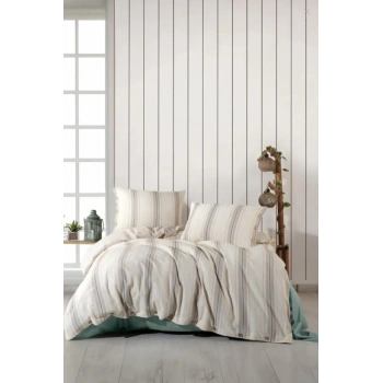 Butik Native Serisi Çift Kişilik Nevresim Takımı İmre Yeşil