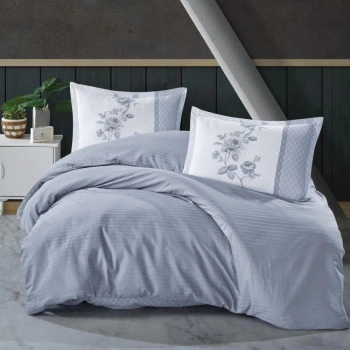 Butik Serisi Çizgili Ranforce Çift Kişilik Nev Takımı Suave v1 Mavi