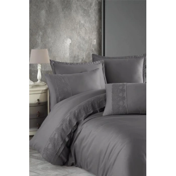 Butik Valinor Çift Kişilik Saten Nev Takımı V6 Gri