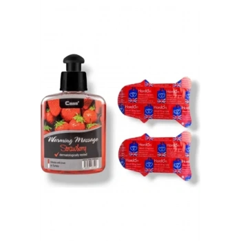 Caas Çilek Aromalı Masaj Yağı 100 ml - Erkeklere Özel Sertlik Performans Takviyesi 6lı - 2 Adet