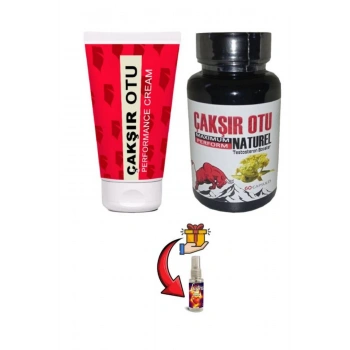 Çakşır Otu Set Erkeklere Gecikmeye Sertleşmeye Büyütmeye sel Takviye 60lı+Lustra Masaj Yağı