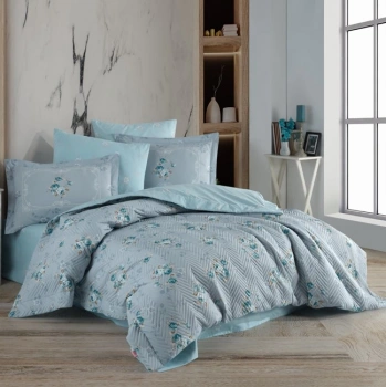 Çift Kişilik Poplin Nevresim Martha Mint