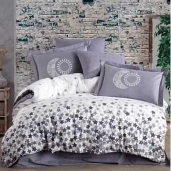 Çift Kişilik Poplin Nev Stars Gri