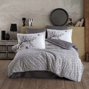 Çift Kişilik Poplin Nev Takımı Arianna Gri