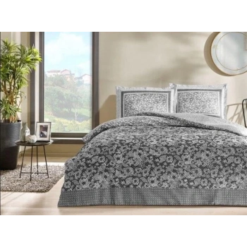 Çift Kişilik Saten Nev Takımı Amelia Antrasit