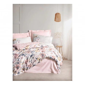 Çift Kişilik Saten Nev Takımı Dalya Pudra